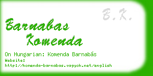 barnabas komenda business card
