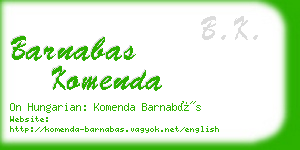 barnabas komenda business card